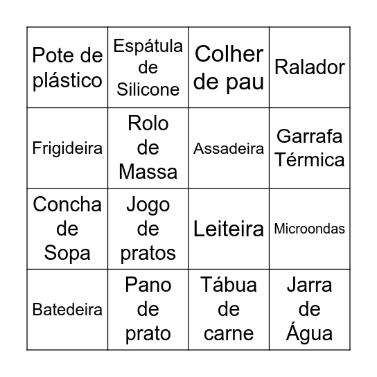 BINGO DOS NOIVOS Bingo Card
