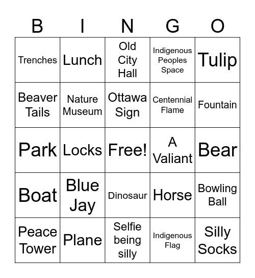Ottawa Bingo Card