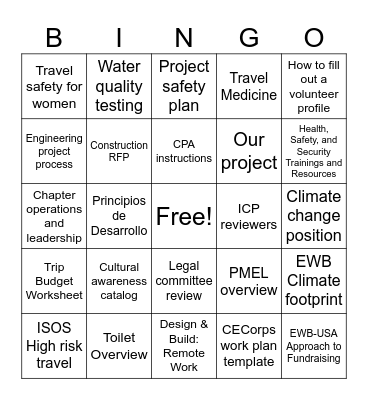 Volunteer Village Bingo Card