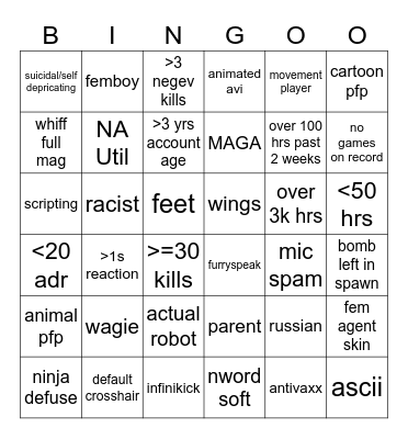 Red Trust Bingo Card