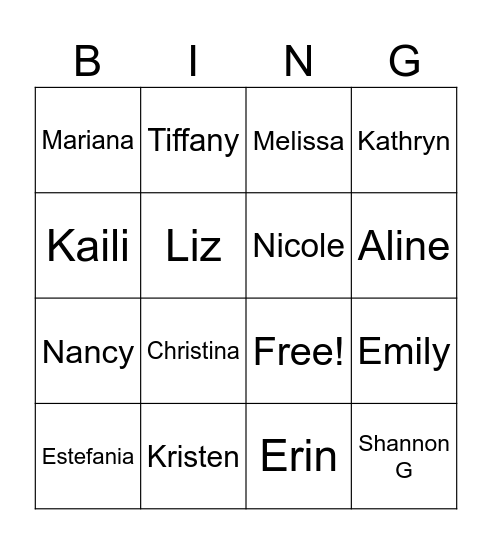 PM Team Bingo Card