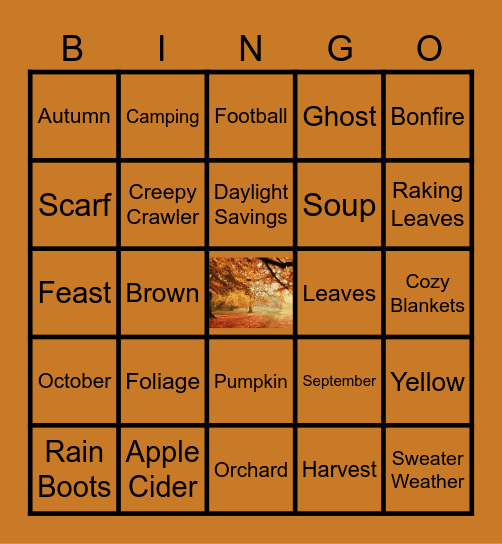 FALL BINGO 2026 Bingo Card
