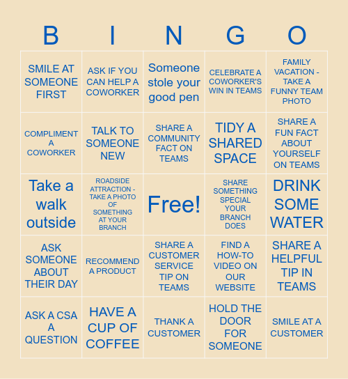2026 - CSW BINGO Card