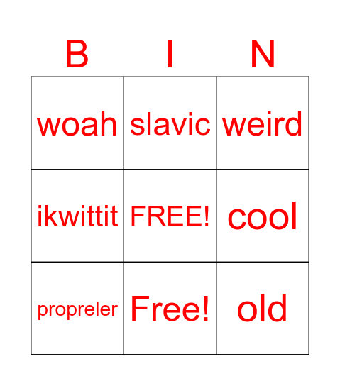 plane binge Bingo Card