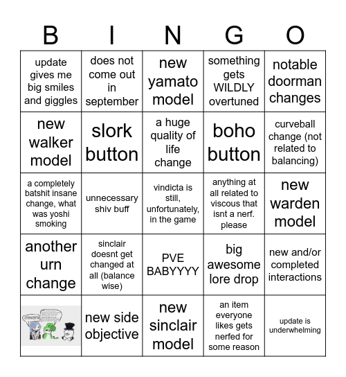 upcoming big deadlock patch Bingo Card