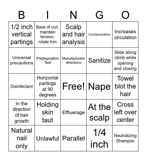 State Board Bingo Card