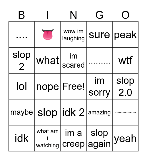 Leighia's wtf board Bingo Card