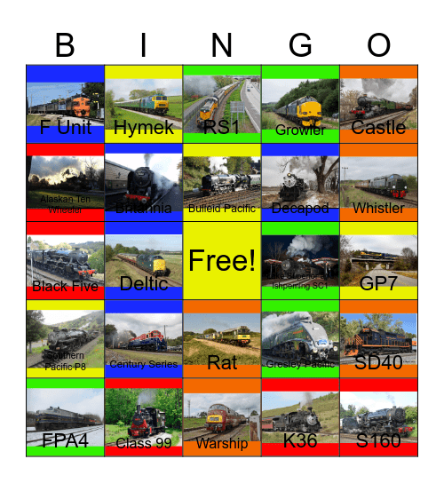 The Hesston Steam Museum and other Heritage Railroads that I can ride with PWP besides the Niabi Zoo one day Bingo Card