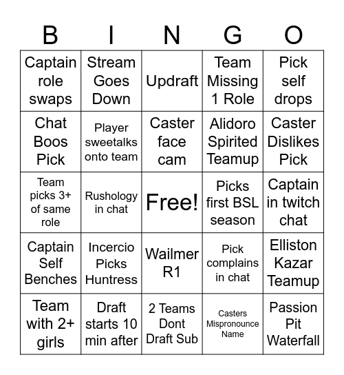 Shamash Bingo Card