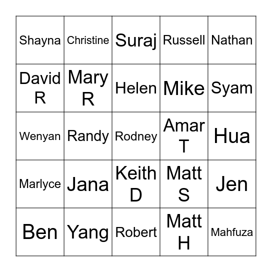 PAD Bingo Card
