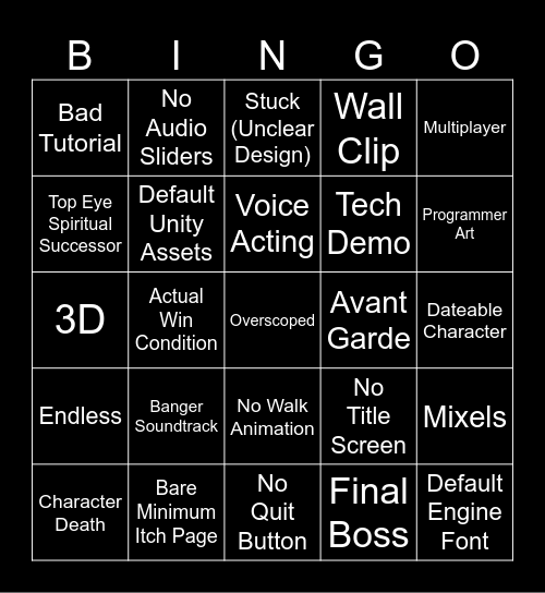 170 Bingo Card