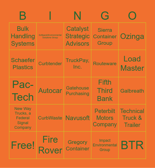 Fall 2026 IWH Conference Bingo Card