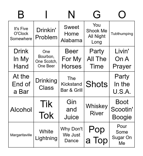 Six Pack Attack Bingo Card