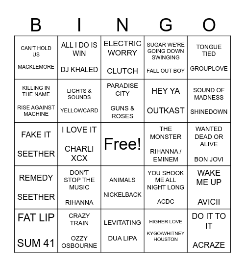 TIME TO WORKOUT! Bingo Card