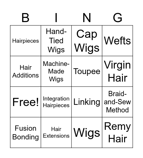 Ch 14 Wig & Hair Additions Bingo Card