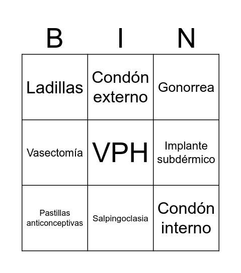 “Qué la única sorpresa sea el premio” Bingo Card