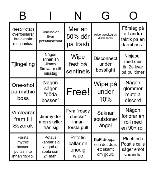 Raidbingo Card