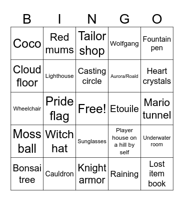 WHA ACNH Bingo Card