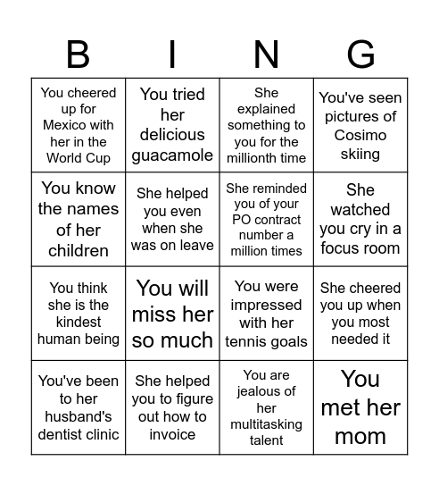 AMPARO Bingo Card
