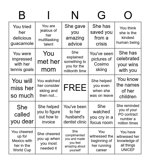 AMPARO Bingo Card