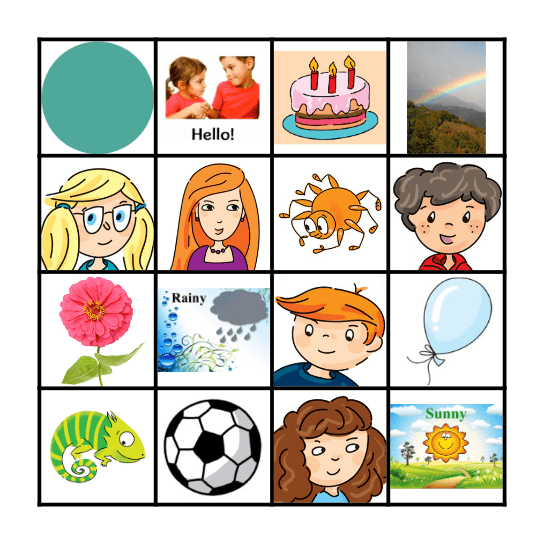 HELLO for 2nd grade Bingo Card