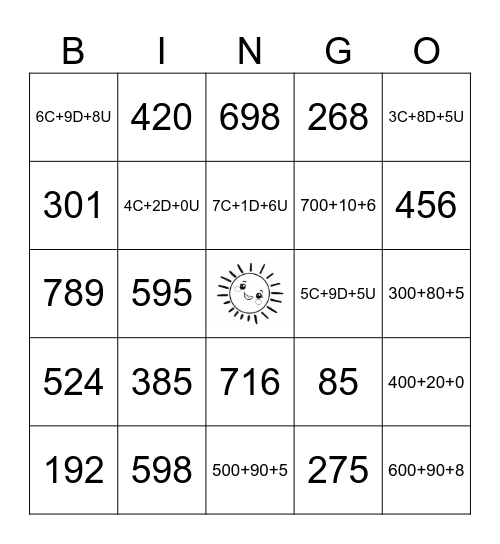 BINGO NUMÉRICO Bingo Card