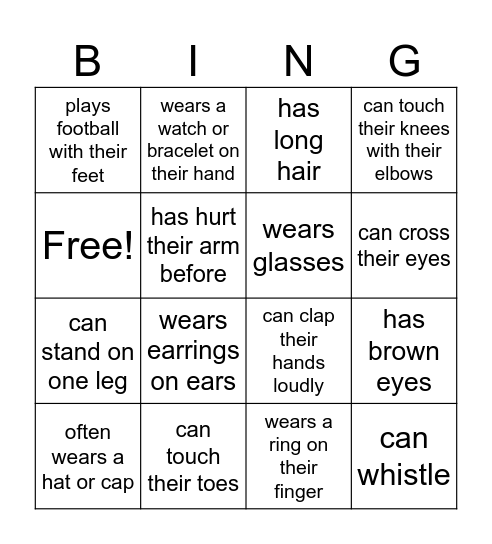 Find someone who… Bingo Card