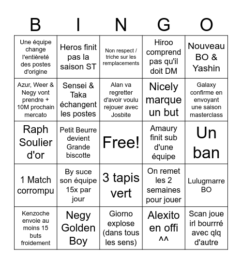 S7 Bingo Card