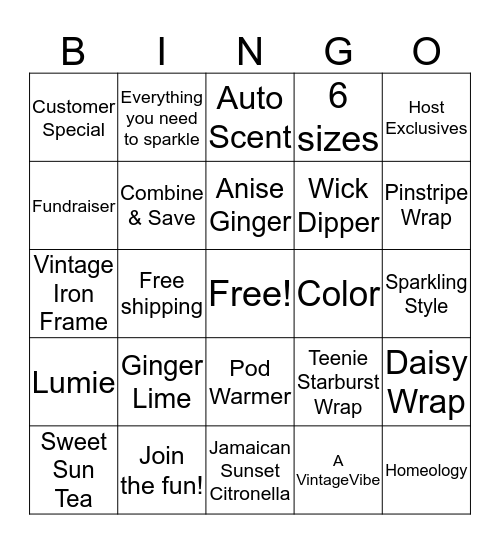 Gold Canyon Bingo Card