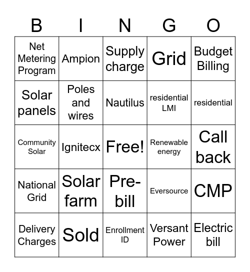 IgniteCX Bingo Card