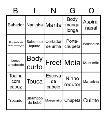 Chá da Maria Isabel Bingo Card