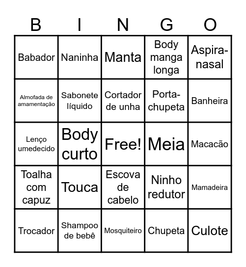 Chá da Maria Isabel Bingo Card