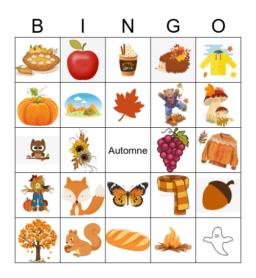 Automne Bingo Card