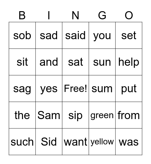 OG #13 S Bingo Card