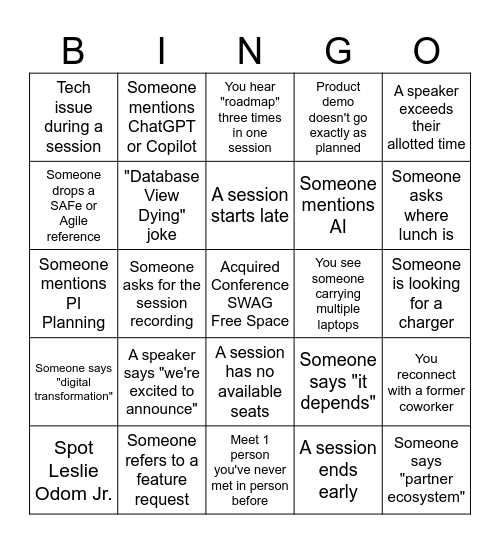 BBCON Bingo 2026 Bingo Card