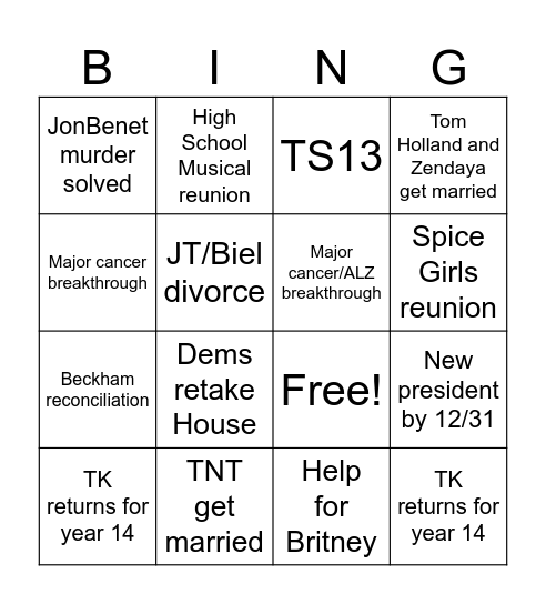 2026 Bingo Card