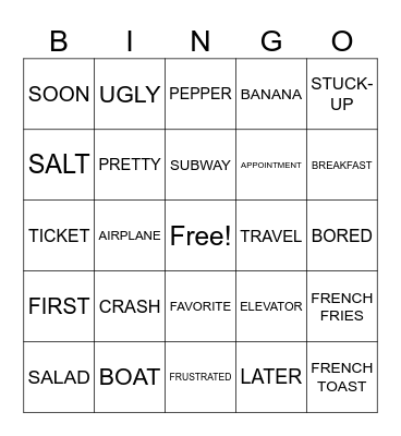ASL Bingo Card