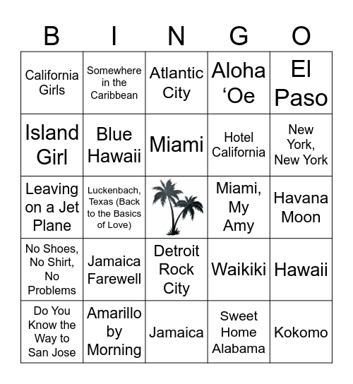 Vacation! Bingo Card
