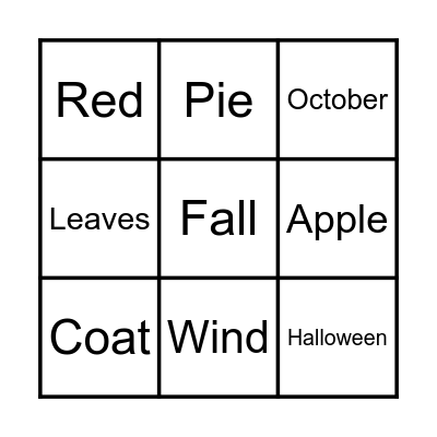 FALL Bingo Card