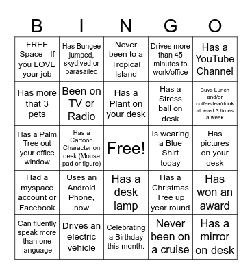 Employee Appreciation Day BINGO Card