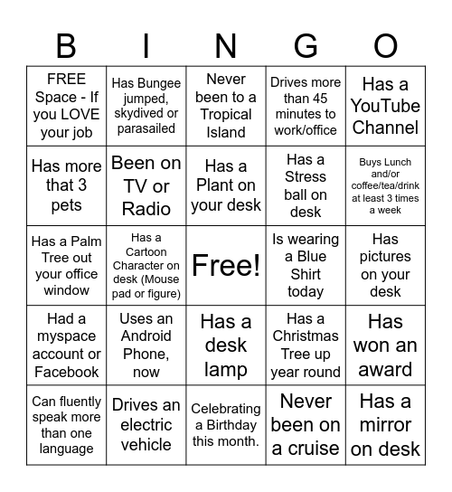 Employee Appreciation Day BINGO Card