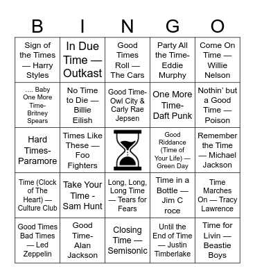 Time Bingo Card