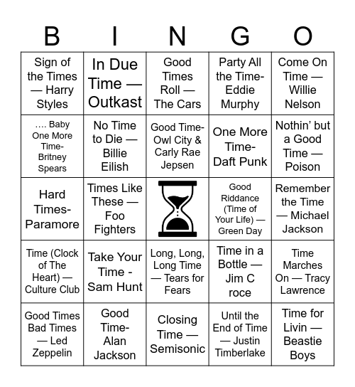 Time Bingo Card