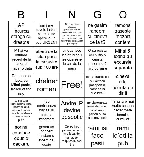 BINGO LONDONEZ Bingo Card