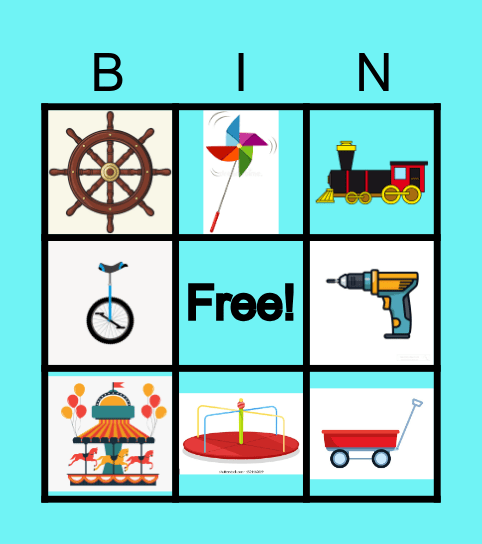 Wheels Bingo Card