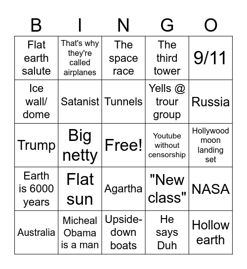 The moon guy bingo Card
