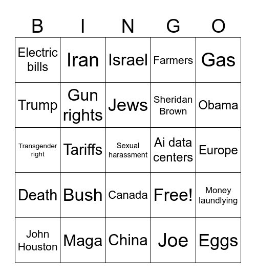 This year politics ads Bingo Card