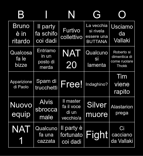 BORAVINGO Bingo Card