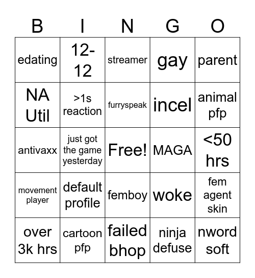 cs2 bingo 9.22 Bingo Card