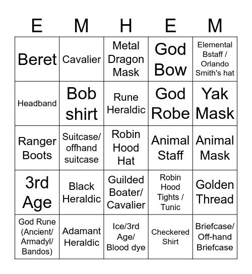 WKON Clue Bingo Card